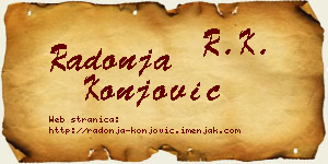 Radonja Konjović vizit kartica